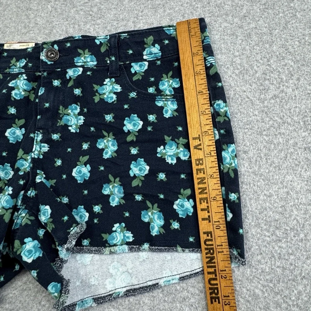 Arizona Jean Co. Floral Short Shorts Girls 16 1/2 Plus Raw Hem Denim Boho NWT